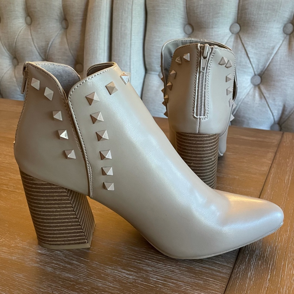 Mari A Studded Ankle Booties Taupe